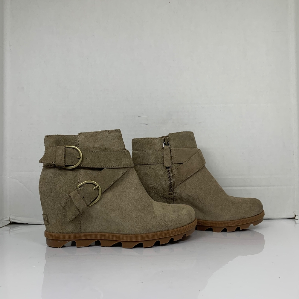 Sorel Women Joan Of Artic Wedge 11 Taupe Suede Bucket Boots Size 8.5 - Picture 5 of 10
